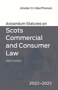Abbildung von: Avizandum Statutes on Scots Commercial and Consumer Law - Edinburgh University Press