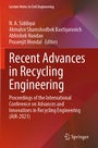 Cover: Recent Advances in Recycling Engineering - Springer