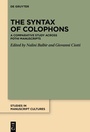Cover: The Syntax of Colophons - De Gruyter