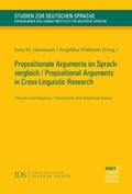 Cover: Propositionale Argumente im Sprachvergleich / Propositional Arguments in Cross-Linguistic Research - Narr Francke Attempto Verlag