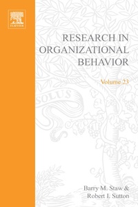 Enlarge image Cover: Research in Organizational Behavior - Elsevier