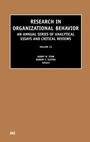 Cover: Research in Organizational Behavior: Volume 23 - JAI Press Inc.