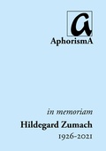 Cover: Hildegard Zumach (1926-2021) - AphorismA