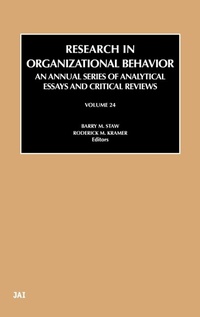 Enlarge image Cover: Research in Organizational Behavior: Volume 24 - JAI Press Inc.