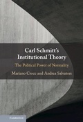 Cover: Carl Schmitt's Institutional Theory - Cambridge University Press