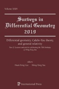 Bild: Differential geometry, Calabi-Yau theory, and general relativity (Part 2) - International Press of Boston Inc