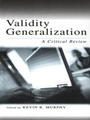 Cover: Validity Generalization - Psychology Press Ltd