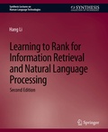 Cover: Learning to Rank for Information Retrieval and Natural Language Processing, Second Edition - Springer
