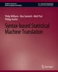 Cover: Syntax-based Statistical Machine Translation - Springer