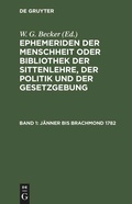 Cover: J&auml;nner bis Brachmond 1782 - De Gruyter