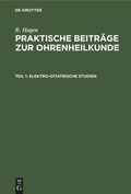 Cover: Elektro-Otiatrische Studien - De Gruyter