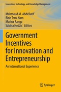 Cover: Government Incentives for Innovation and Entrepreneurship - Springer