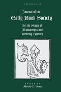 Cover: Journal of the Early Book Society Vol 21 - Pace University Press