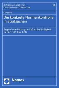 Abbildung von: Die konkrete Normenkontrolle in Strafsachen - Nomos