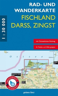 Abbildung von: Rad- und Wanderkarte Fischland, Darß, Zingst - grünes herz