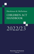 Cover: Hershman and McFarlane: Children Act Handbook 2022/23 - Bloomsbury Professional