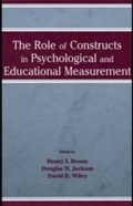 Cover: The Role of Constructs in Psychological and Educational Measurement - Routledge
