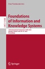 Cover: Foundations of Information and Knowledge Systems - Springer