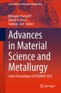 Cover: Advances in Material Science and Metallurgy - Springer