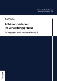 Abbildung von: Adhäsionsverfahren im Verwaltungsprozess - Tectum Wissenschaftsverlag