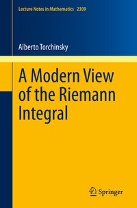 Abbildung von: A Modern View of the Riemann Integral - Springer
