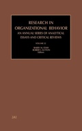 Cover: Research in Organizational Behavior: Volume 22 - JAI Press Inc.