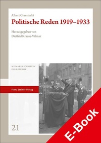 Bild: Politische Reden 1919-1933 - Franz Steiner Verlag