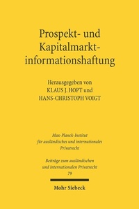 Abbildung von: Prospekt- und Kapitalmarktinformationshaftung - Mohr Siebeck
