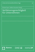 Cover: Verfahrensgerechtigkeit f&uuml;r Unternehmen - Manz