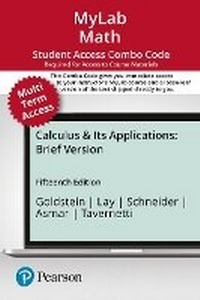 Enlarge image Cover: Mylab Math with Pearson Etext -- 24-Month Combo Access Card -- For Brief Calculus & Its Applications - Pearson