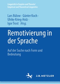Abbildung von: Remotivierung in der Sprache - J.B. Metzler