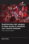 Cover: Sostituzione del sangue in fase acuta in contesti con risorse limitate - Edizioni Sapienza