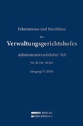 Bild: Erkenntnisse und Beschl&uuml;sse des Verwaltungsgerichtshofes - Verlag &Ouml;sterreich