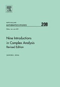 Cover: Nine Introductions in Complex Analysis - Revised Edition - Elsevier