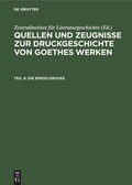 Cover: Die Einzeldrucke - De Gruyter