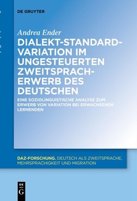 Abbildung von: Dialekt-Standard-Variation im ungesteuerten Zweitspracherwerb des Deutschen - De Gruyter