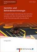 Cover: Gerichts- und Beh&ouml;rdenterminologie 2022 - BD&Uuml; Weiterbildungs- und Fachverlagsgesellschaft mbH