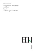 Cover: Zur Philosophie und Politik - Meiner