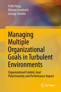 Cover: Managing Multiple Organizational Goals in Turbulent Environments - Springer
