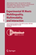 Cover: Experimental IR Meets Multilinguality, Multimodality, and Interaction - Springer