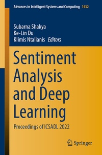 Enlarge image Cover: Sentiment Analysis and Deep Learning - Springer