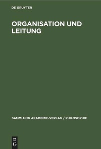 Enlarge image Cover: Organisation und Leitung - De Gruyter