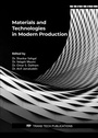 Cover: Materials and Technologies in Modern Production - Trans Tech Publications Ltd