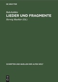 Cover: Lieder und Fragmente - De Gruyter