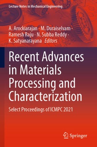 Enlarge image Cover: Recent Advances in Materials Processing and Characterization - Springer