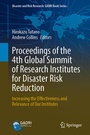 Cover: Proceedings of the 4th Global Summit of Research Institutes for Disaster Risk Reduction - Springer