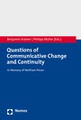 Cover: Questions of Communicative Change and Continuity - Nomos