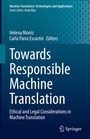 Cover: Towards Responsible Machine Translation - Springer