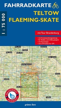 Abbildung von: Fahrradkarte Teltow, Flaeming-Skate - grünes herz