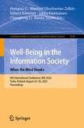 Cover: Well-Being in the Information Society: When the Mind Breaks - Springer